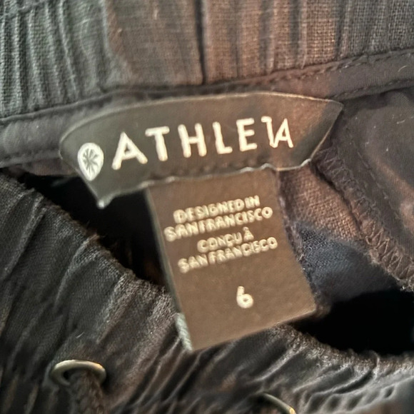 Athleta Cabo Linen Wide Leg Pant, BLACK SIZE 6 - Picture 5 of 7